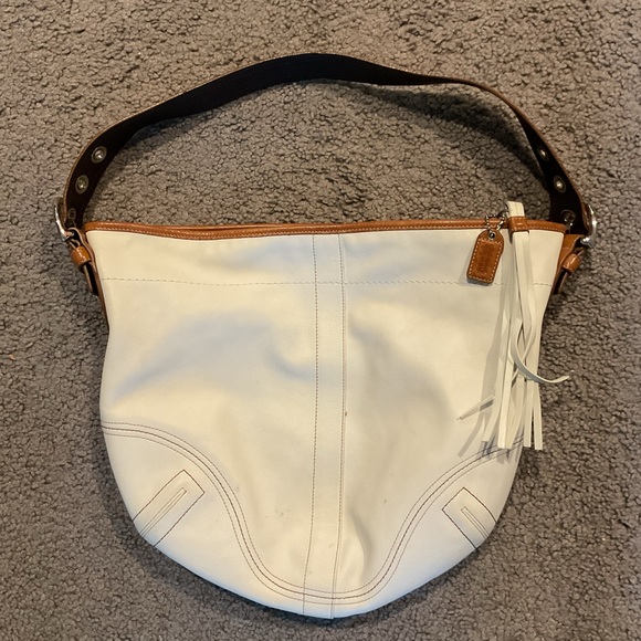 Coach White and Brown Hobo Bag - Picture 1 of 7